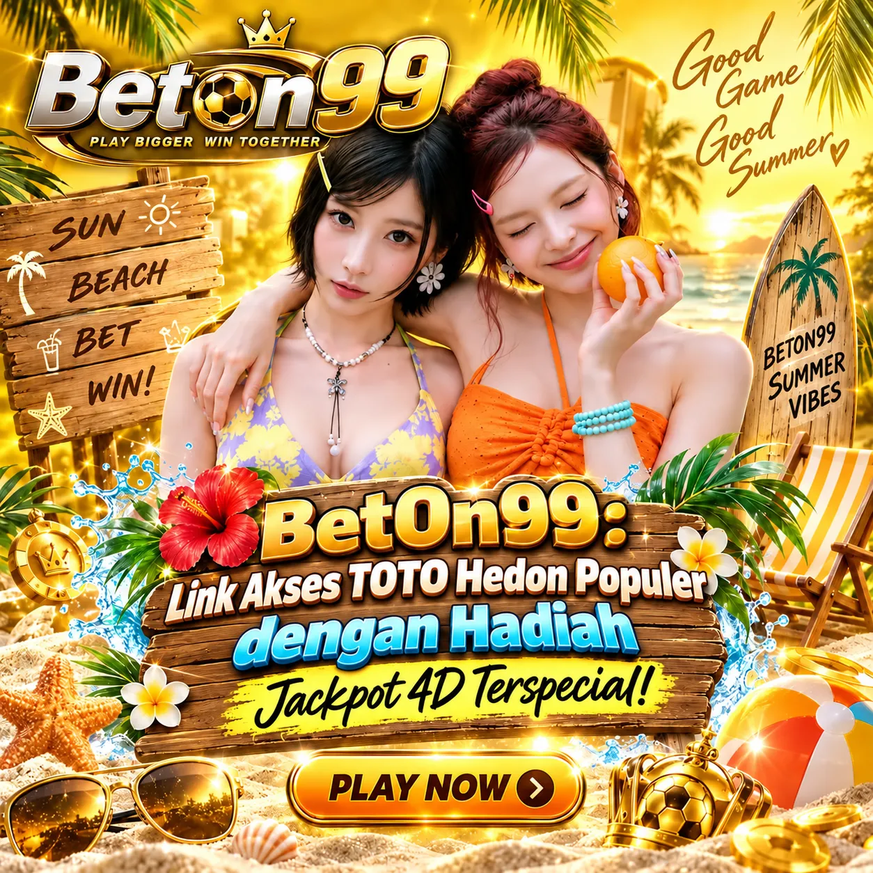 Thumbnail 1 of 3, Poster, BetOn99 : Link Akses TOTO Hedon Populer dengan Hadiah Jackpot 4D Terspecial! designed and sold by BetOn99.